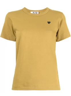 Comme Des Garçons Play OLIVE T-shirt à Logo Brodé Femme