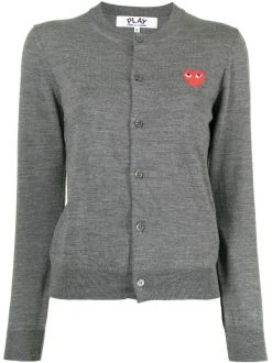 Comme Des Garçons Play Cardigan En Maille Intarsia Femme