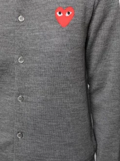 Comme Des Garçons Play Cardigan En Maille Intarsia Femme -Comme Des Garçons Play Soldes Boutique 16180223 30896879 600