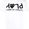 Comme Des Garçons Play T-shirt à Logo Imprimé WHITE -Comme Des Garçons Play Soldes Boutique 16260209 31257067 600