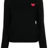 Comme Des Garçons Play 1 BLACK Pull à Col V Femme -Comme Des Garçons Play Soldes Boutique 16276021 31163675 600