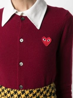 Comme Des Garçons Play Cardigan à Patch Cœur 4 RED -Comme Des Garçons Play Soldes Boutique 16276024 31163680 600