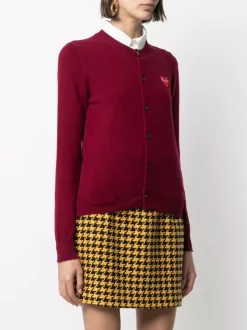 Comme Des Garçons Play Cardigan à Patch Cœur 4 RED -Comme Des Garçons Play Soldes Boutique 16276024 31166434 600