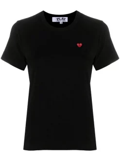 Comme Des Garçons Play 1 BLACK T-shirt à Logo Brodé Femme