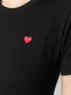 Comme Des Garçons Play 1 BLACK T-shirt à Logo Brodé Femme -Comme Des Garçons Play Soldes Boutique 16415866 31676886 600