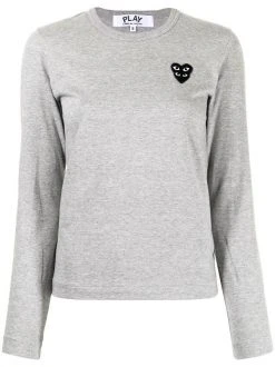 Comme Des Garçons Play GREY T-shirt à Patch Logo Femme