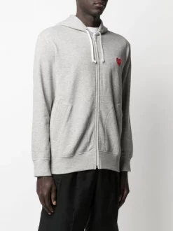 Comme Des Garçons Play Hoodie à Patch Logo Homme -Comme Des Garçons Play Soldes Boutique 16685582 32884741 600