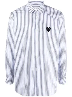 Comme Des Garçons Play Chemise à Fines Rayures 1 WHITE/ BLUE