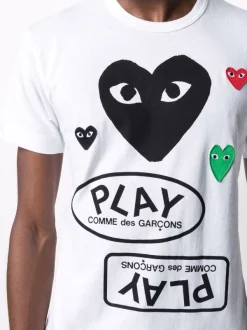 Comme Des Garçons Play T-shirt à Logo Imprimé WHITE -Comme Des Garçons Play Soldes Boutique 16741267 33469019 600