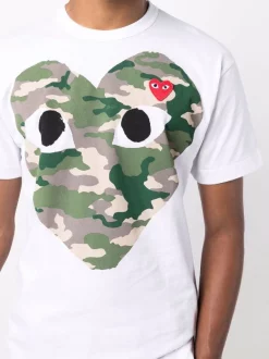 ( Nouvelle Collection ) Comme Des Garçons Play T-shirt à Imprimé Graphique BIANCO -Comme Des Garçons Play Soldes Boutique 17040195 34173806 600