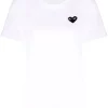 Comme Des Garçons Play T-shirt à Motif Brodé 2 WHITE -Comme Des Garçons Play Soldes Boutique 17042131 34180899 600