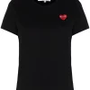 Comme Des Garçons Play T-shirt à Cœur Brodé 1 BLACK -Comme Des Garçons Play Soldes Boutique 17042157 34178646 600