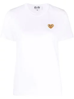 Comme Des Garçons Play T-shirt à Cœur Brodé 4 WHITE