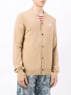 Comme Des Garçons Play Cardigan En Laine à Logo Brodé Homme -Comme Des Garçons Play Soldes Boutique 17092099 34797138 600