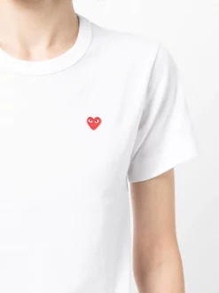 Comme Des Garçons Play 002 T-shirt à Logo Imprimé Femme -Comme Des Garçons Play Soldes Boutique 17199380 34943734 600