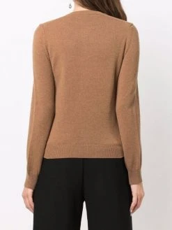 Comme Des Garçons Play Brown Cardigan En Maille Fine à Patch Logo Femme -Comme Des Garçons Play Soldes Boutique 17410867 36105007 600