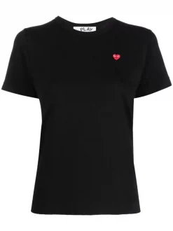 ( Nouvelle Collection ) Comme Des Garçons Play T-shirt à Patch Logo BLACK