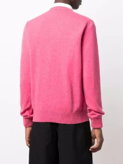 Comme Des Garçons Play PINK Pull En Laine à Patch Logo Homme -Comme Des Garçons Play Soldes Boutique 17412760 36067308 600