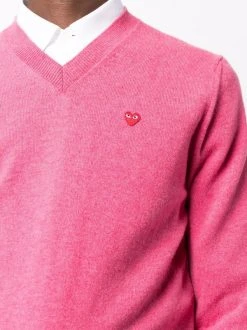 Comme Des Garçons Play PINK Pull En Laine à Patch Logo Homme -Comme Des Garçons Play Soldes Boutique 17412760 36068057 600