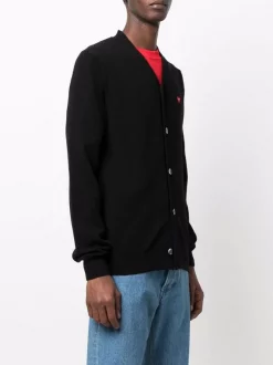 Comme Des Garçons Play Cardigan Léger En Laine Homme -Comme Des Garçons Play Soldes Boutique 17412803 36121917 600