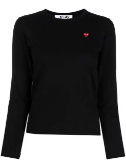 Comme Des Garçons Play Pull à Logo Brodé NERO