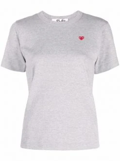 Comme Des Garçons Play Grey T-shirt à Patch Logo Femme