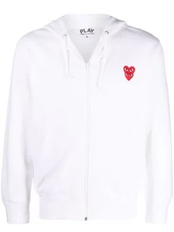 Comme Des Garçons Play Hoodie à Logo Cœurs Homme