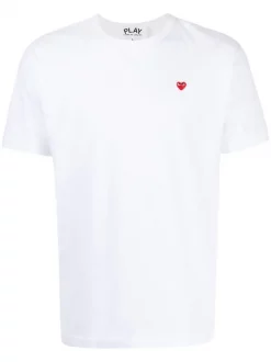 ( Nouvelle Collection ) Comme Des Garçons Play T-shirt à Logo Brodé Homme