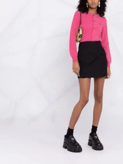 Comme Des Garçons Play Cardigan En Maille Fine à Patch Logo Femme -Comme Des Garçons Play Soldes Boutique 17457346 36485705 600