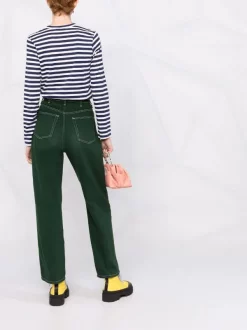 Comme Des Garçons Play NAVY T-shirt Rayé à Logo Brodé Femme -Comme Des Garçons Play Soldes Boutique 17604628 36828761 600