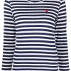Comme Des Garçons Play NAVY T-shirt Rayé à Logo Brodé Femme