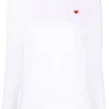 Comme Des Garçons Play T-shirt à Logo Brodé WHITE -Comme Des Garçons Play Soldes Boutique 17606121 36994608 600