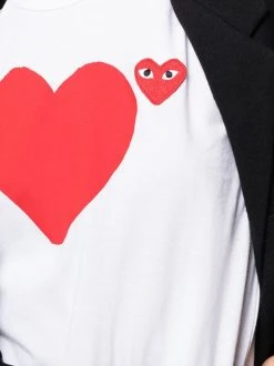 ( Nouvelle Collection ) Comme Des Garçons Play T-shirt En Coton à Imprimé Cœur WHITE -Comme Des Garçons Play Soldes Boutique 17676705 39666464 600