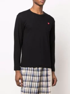 ( Nouvelle Collection ) Comme Des Garçons Play 1 BLACK T-shirt En Coton à Patch Logo Homme -Comme Des Garçons Play Soldes Boutique 17762289 37288600 600