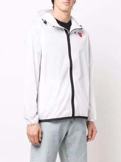 ( Nouvelle Collection ) Comme Des Garçons Play Veste Légère à Capuche 3 WHITE -Comme Des Garçons Play Soldes Boutique 17912658 38390228 600