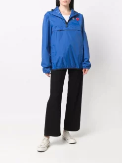 ( Nouvelle Collection ) Comme Des Garçons Play 2 BLUE X K-Way Coupe-vent à Capuche Homme -Comme Des Garçons Play Soldes Boutique 17913503 37804308 600
