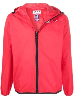 ( Nouvelle Collection ) Comme Des Garçons Play Veste Zippée à Capuche RED