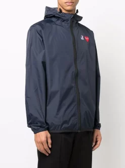 Comme Des Garçons Play NAVY X K-Way Veste à Capuche Homme -Comme Des Garçons Play Soldes Boutique 17929976 37836251 600