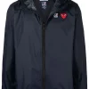 Comme Des Garçons Play NAVY X K-Way Veste à Capuche Homme -Comme Des Garçons Play Soldes Boutique 17929976 38011500 600
