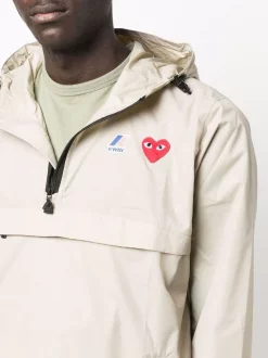 Comme Des Garçons Play 3 BEIGE Veste à Capuche Femme -Comme Des Garçons Play Soldes Boutique 17953515 37949877 600