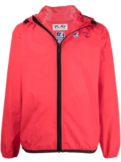 ( Nouvelle Collection ) Comme Des Garçons Play X K-way Coupe-vent à Logo Imprimé RED