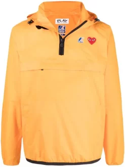 ( Nouvelle Collection ) Comme Des Garçons Play X K-way Coupe-vent à Col Zippé Orange