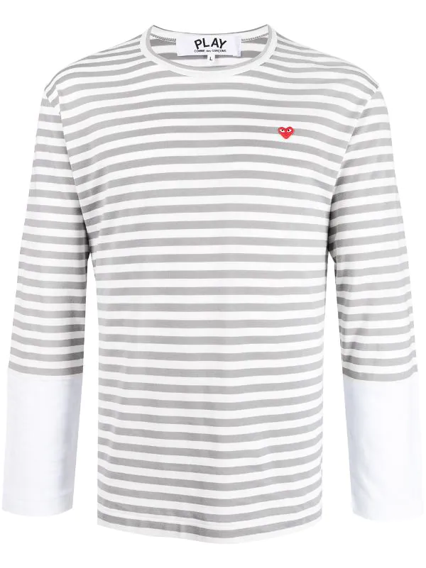 ( Nouvelle Collection ) Comme Des Garçons Play T-shirt Rayé à Manches Longues Homme 3 ( Nouvelle Collection ) Comme Des Garçons Play T-shirt Rayé à Manches Longues Homme
