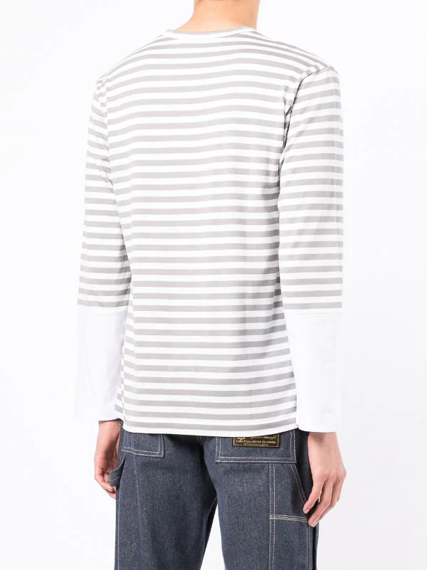 ( Nouvelle Collection ) Comme Des Garçons Play T-shirt Rayé à Manches Longues Homme 6 ( Nouvelle Collection ) Comme Des Garçons Play T-shirt Rayé à Manches Longues Homme – Image 4