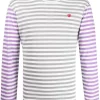 ( Nouvelle Collection ) Comme Des Garçons Play GREY / PURPLE T-shirt Rayé à Manches Longues Homme -Comme Des Garçons Play Soldes Boutique 18064496 38476208 600