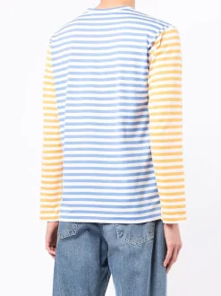 ( Nouvelle Collection ) Comme Des Garçons Play T-shirt Rayé à Manches Longues BLUE / YELLOW -Comme Des Garçons Play Soldes Boutique 18064503 38475347 600