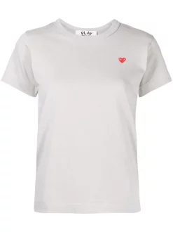 ( Nouvelle Collection ) Comme Des Garçons Play GREY T-shirt à Patch Cœur Femme