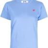 ( Nouvelle Collection ) Comme Des Garçons Play T-shirt à Patch Cœur BLUE -Comme Des Garçons Play Soldes Boutique 18064513 38484203 600