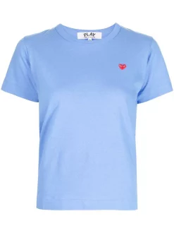 ( Nouvelle Collection ) Comme Des Garçons Play T-shirt à Patch Cœur BLUE