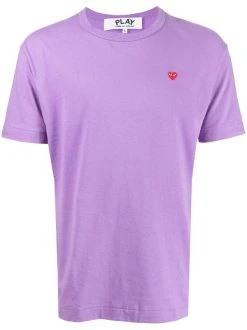 ( Nouvelle Collection ) Comme Des Garçons Play PURPLE T-shirt à Patch Cœur Homme